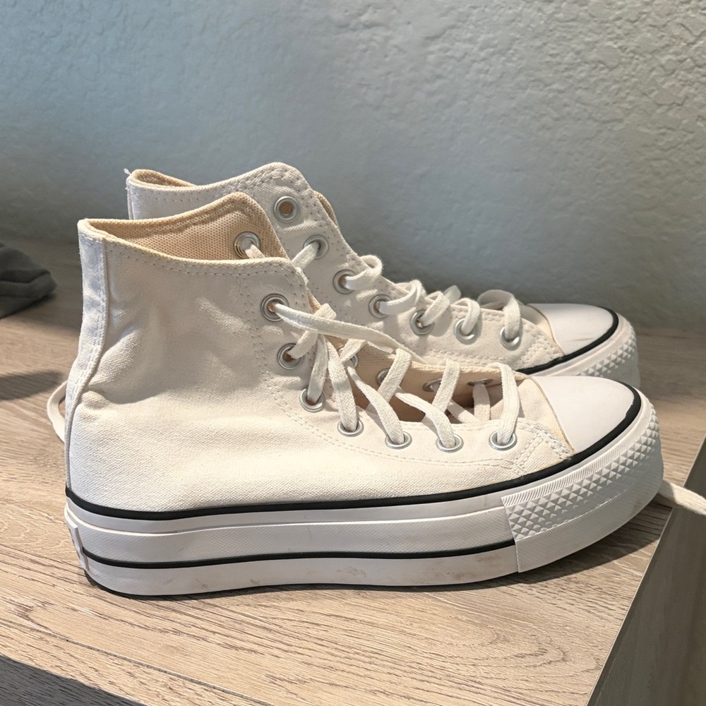 Converse Off-White Platform High-Top Sneakers